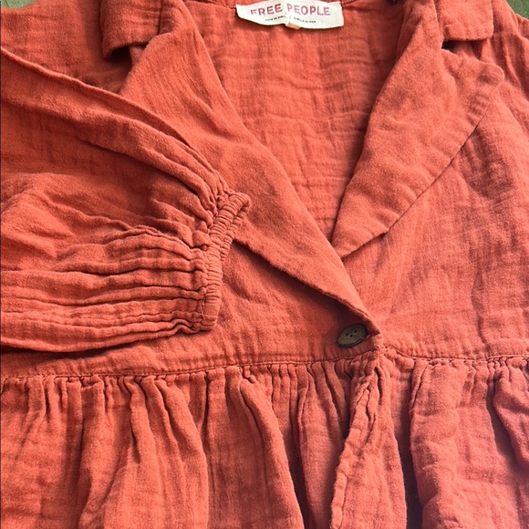 Free People Rust Ruffle Top - Picture 4 of 5